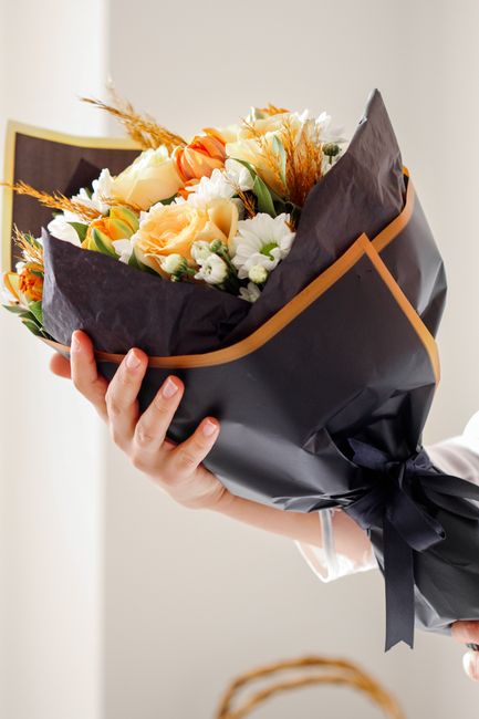 Our florist arranging flowers